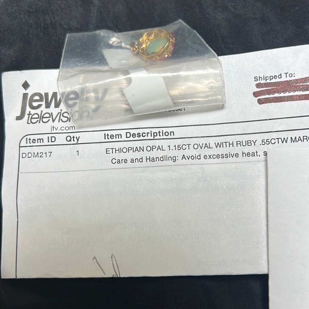 Gold Opal pendant 1.15 carat Opal w/ Ruby .55 CTW yellow 10k gold new gift idea - Picture 5 of 6